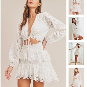 LunaB white eyelet mini dress